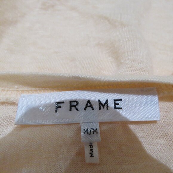 FRAME Easy True Linen Short Sleeve Slub Knit T-Shirt Light Peach Orange Casual - Picture 13 of 14